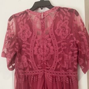 Pink blush used lace dress, used as a maternity dress